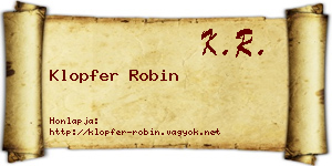 Klopfer Robin névjegykártya